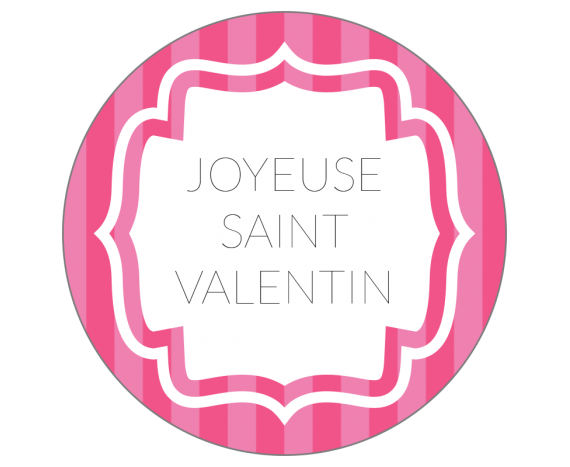 Étiquettes Joyeuse Saint Valentin rose vintage
