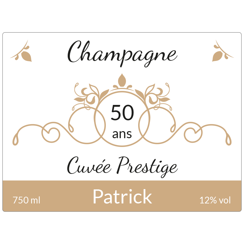 Champagne avec étiquette personnalisée prénom