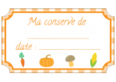 étiquette conserve légumes orange standard