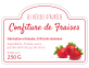 Étiquette autocollante confiture fraise